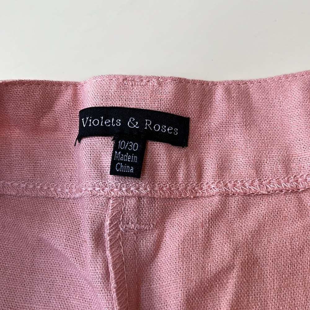 Violets And Roses Linen Blend Shorts - Picture 4 of 7